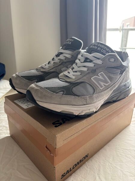 23年製NewBalanceM993GRグレー27.5cm灰スニーカー美品破れ無 ニューバランス