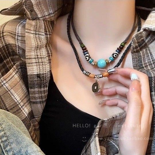 ターコイズ ネックレス インディアンジュエリー 男女兼用 アメカジ トルコ