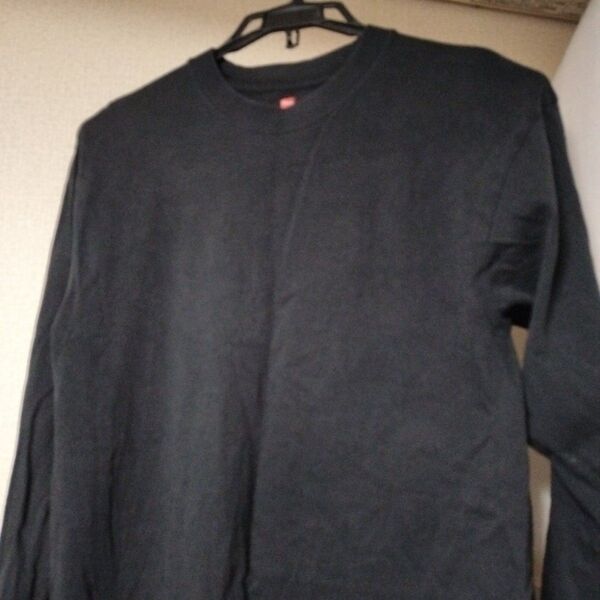 メンズМ Hanes 長袖Tシャツ ブラック