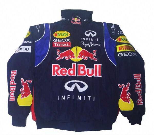 Red Bull Siri刺繍ロゴ入りレーシングジャケット ネイビー Lサイズ