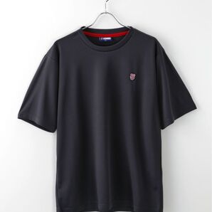 K-SWISS 半袖メッシュシャツ チャコールグレー Lサイズ メンズ シンプル スポーツウェア 春夏 送料込み
