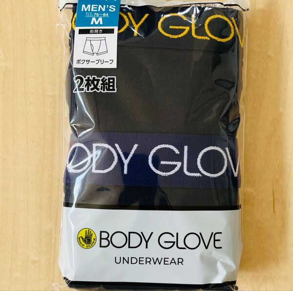 ボディグローブ BODY GLOVE ボクサーブリーフ Mサイズ メンズ 2枚組 前開き ネイビー ウエストロゴ