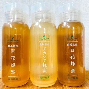 国産 百花蜂蜜 アカシア蜂蜜 純粋蜂蜜 200g 3本 ツルヤ TSURUYA 送料無料