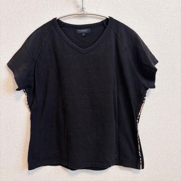 BURBERRY Vネック Tシャツ L 90S バーバリー ロンドン