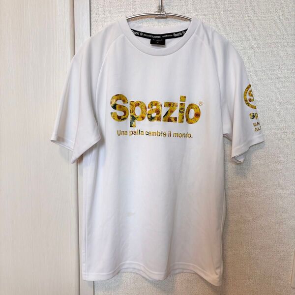 Spazio スパッツィオ 花柄ロゴ Tシャツ M ひまわり スポーツウェア 白