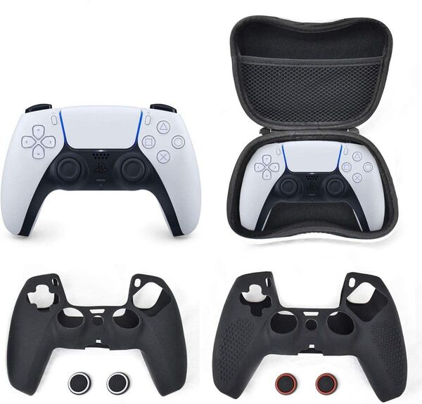 ps5 コントローラー カバー シリコン素材 ソフト プレイステーション5コントローラー対応 カバー 滑り止め傷つけ防止