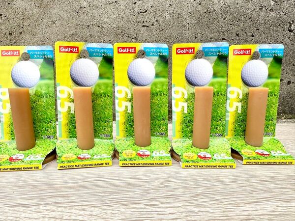 【ゴルフゴムティー】65ミリ5個セット マット用 ボールロングtee 室内練習場golf
