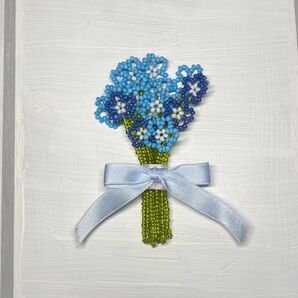 枯れない花 ミニブーケ ハンドメイド ネモフィラ風