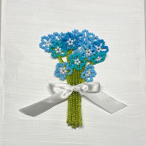 枯れない花 ミニブーケ ハンドメイド ネモフィラ風