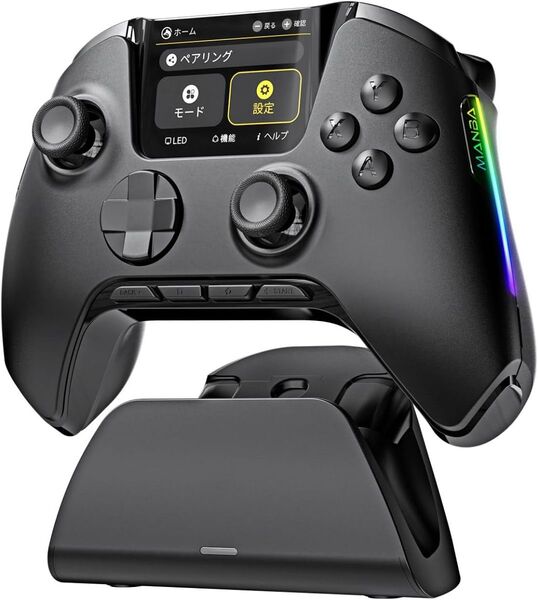 ManbaOne PC コントローラー 多機能LCDディスプレイ付き ホールトリガー ゲームパッド 有線/無線接続可能