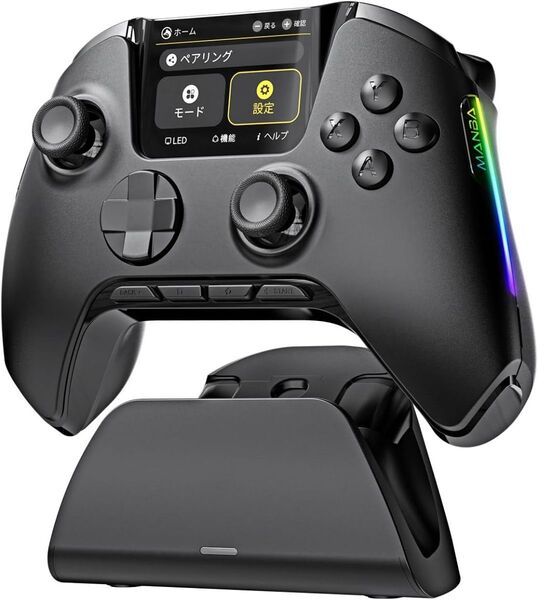 ManbaOne PC コントローラー 多機能LCDディスプレイ付き ホールトリガー ゲームパッド 有線/無線接続可能