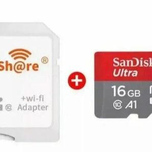 スマホにかんたん転送♪Wi-Fiアダプタez share & SD大容量16GB