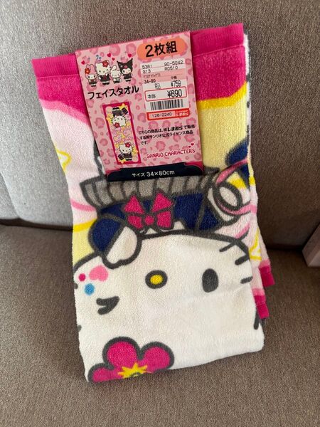 フェイスタオル ハローキティ しまむら サンリオキャラクターズ 平成ギャルキティ