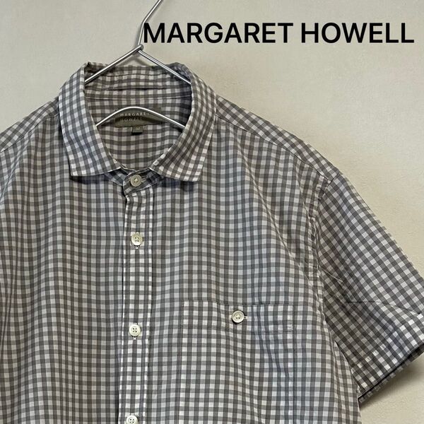 古着 90s MARGARET HOWELL 半袖シャツ 短丈シャツ