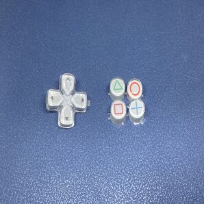 PS5 コントローラー DualSence 水晶PS柄ホワイト ボタンセット