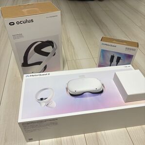 【美品セット】Meta Quest 2(128GB)+純正Linkケーブル+Eliteストラップ