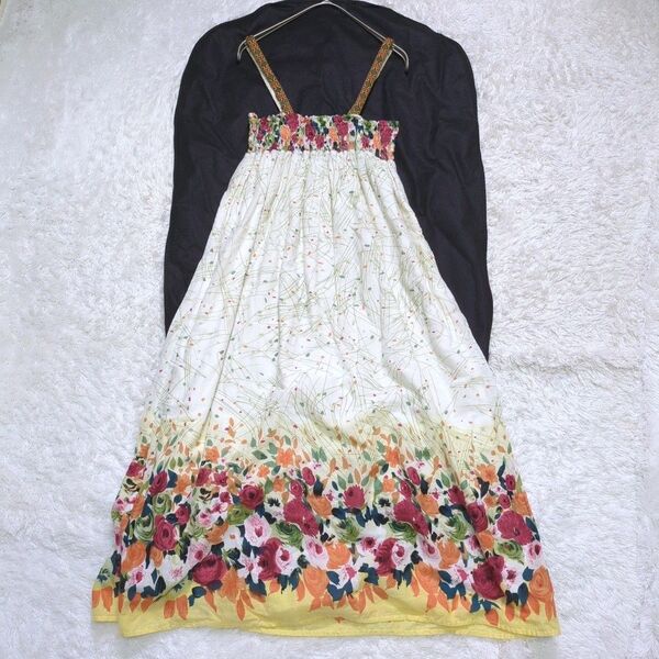 w closet ダブルクローゼット キャミワンピース スカート 2way 花柄