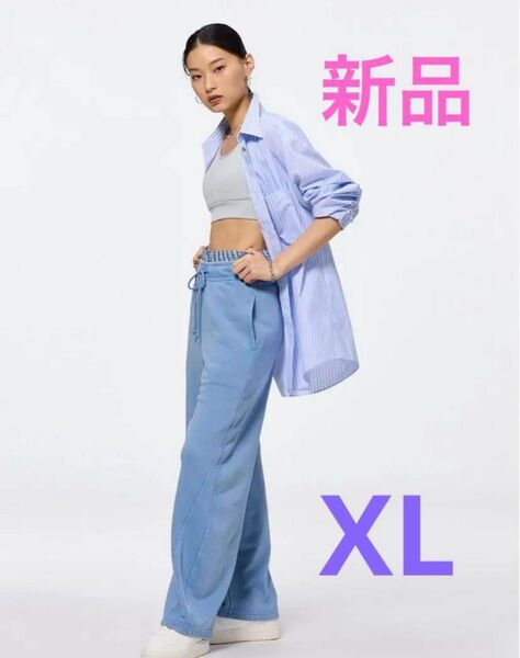 GU ウォッシュドスウェットバレルレッグパンツ XL