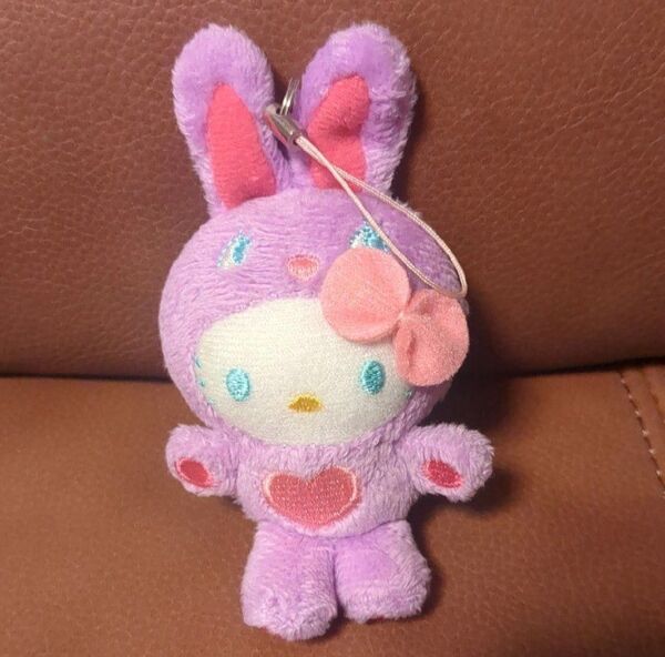 ハローキティカラフルバニー パープル ぬいぐるみストラップ 2010年
