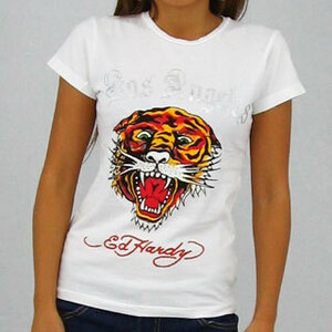 ED Hardy エドハーディ レディース　タイガーT　ホワイトS