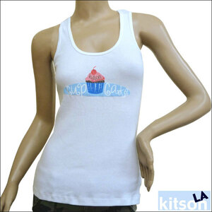 kitson Kitson cupcake lame print tank top S