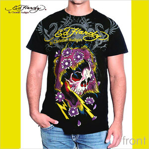 Ed Hardy　エドハーディー　メンズ　スペシャルティー　マルチプリント　ビューティフル　ゴースト　Tシャツ　ブラック M