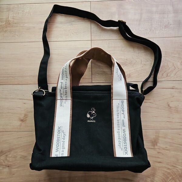 ☆スヌーピーミニバッグ☆多収納2wayショルダートートバッグ☆美品☆