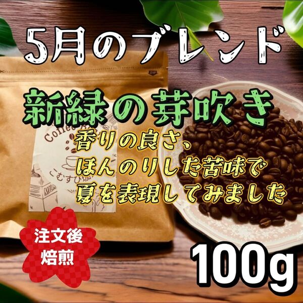 自家焙煎コーヒー豆 5月のブレンド 新緑の芽吹き 100g