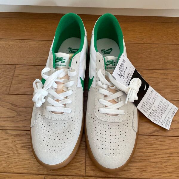 NIKE SB HERITAGE VULC 27.5cm ホワイト/グリーン 新品
