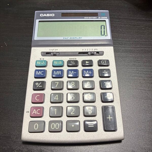【美品】 CASIO 電卓 JS-200W ECOバッテリー 12桁 計算機 カシオ