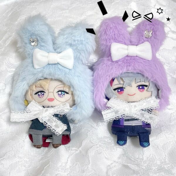 10cm にじぱぺっと おまんじゅう ぬい服 被り物 うさぎ