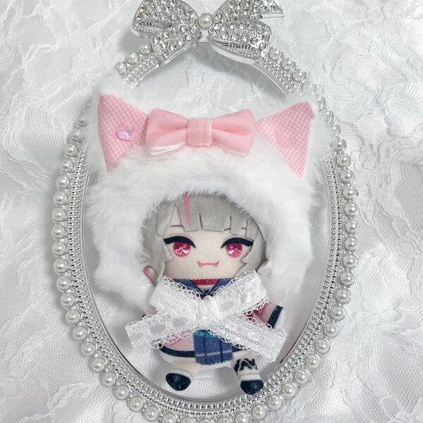10cm にじぱぺっと おまんじゅう ぬい服 被り物 ねこ