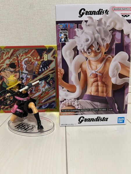 ワンピース フィルムレッド ウソップ フィギュア & ギア5 ルフィ 2体セット 一番くじ おまけポスターカード