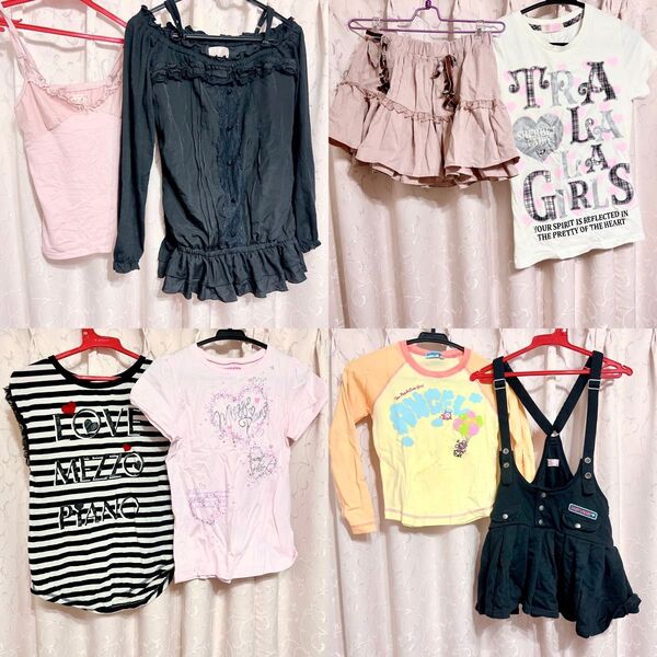 トゥララ ペンデリー メゾピアノ エンジェルブルー デイジーラバーズ 子供服 トップス スカート 女の子 古着 ミニスカート 半袖