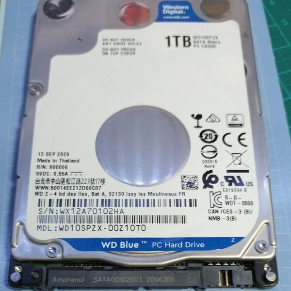 WD10SPZX Western Digital 1TB 2.5インチ
