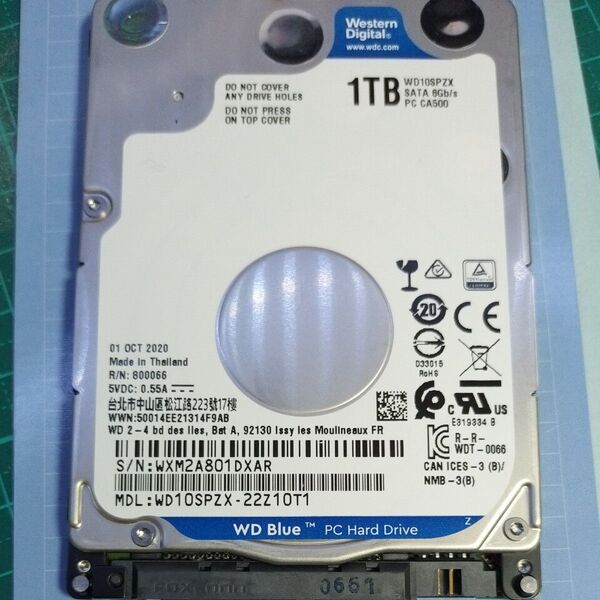 WD10SPZX-22Z10 Western Digital WD10SPZX 1TB 2.5インチ