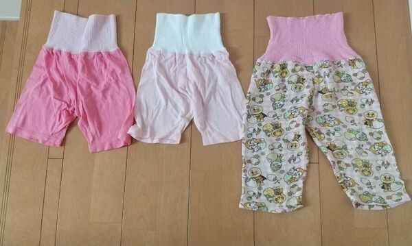 子供用 パジャマ腹巻き付き パンツ3枚セット 半ズボン 長ズボン アンパンマン