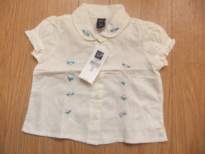  unused GAP Gap *80* floral print embroidery short sleeves blouse 