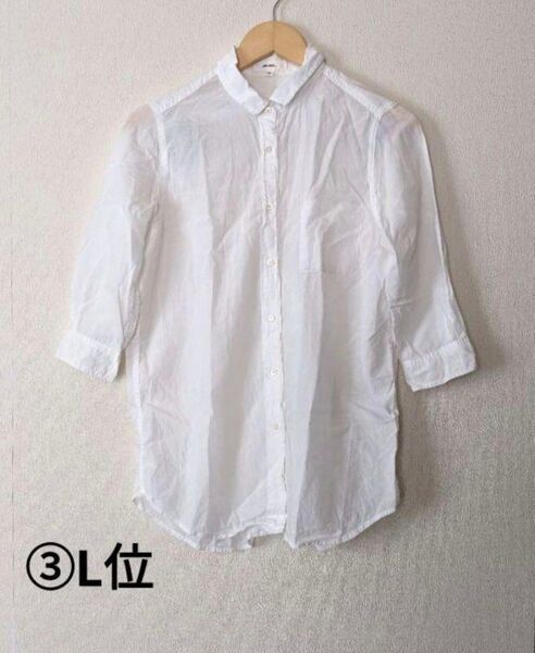 niko and ...ニコアンド 7分袖位 ③Lサイズ 白テンセル60%コットン40%