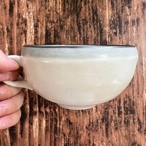 青ライン 白 スープカップ 2個セット 洋食器 和食器 美濃焼 オシャレ カフェ風 ほっこり