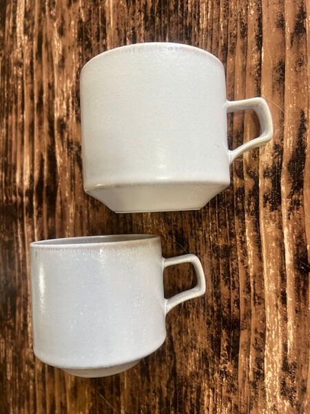 ホワイトグレーマグカップ 2個 和洋食器 陶磁器 美濃焼 オシャレ カフェ風