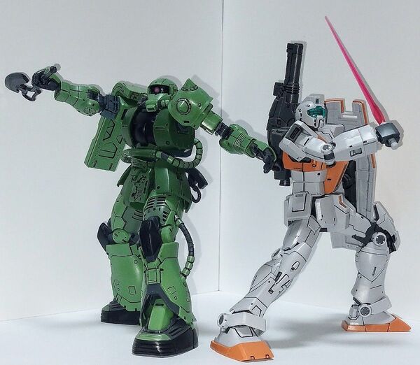 【素組み】HG 1/144 ドアン専用ザク+HG 1/144 ジム(モロッコ戦線仕様)