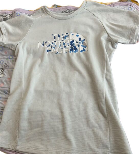 美品 THE NORTH FACE GTDロゴ クルー ランニングTシャツ 薄グレー S