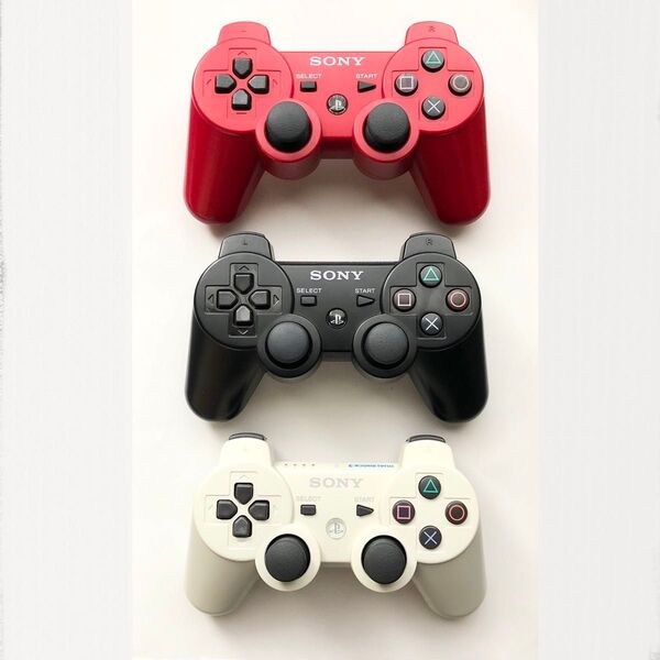 PS3 プレイステーション コントローラー 3個セット まとめ売り 赤、黒、白