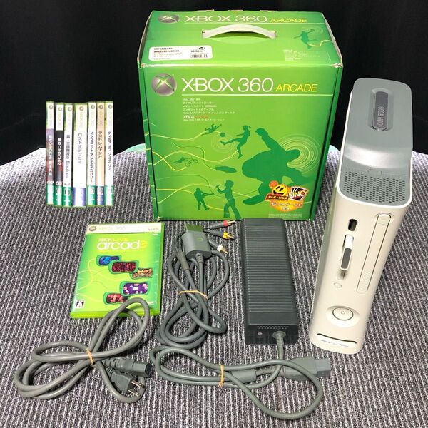 XBOX360 ARCADE エックスボックス 本体 箱付き+ゲームソフト7個