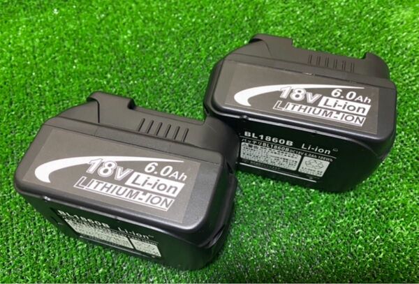 (2個セット)マキタ 互換 バッテリー BL1860B 18v makita 6.0Ah バッテリーカバー付き