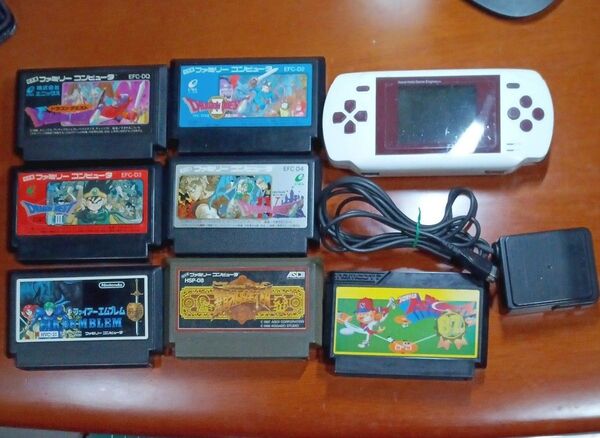 ファミコン互換機 ポケットボーイ ソフト7本 アダプタ付き