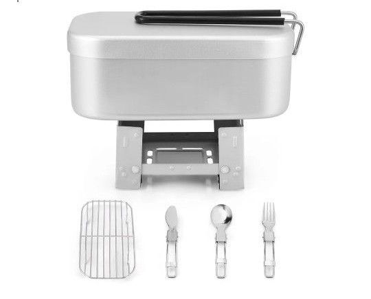 メスティン 飯盒 3点セット 1~2合炊き アウトドアハンゴウ キャンプグッズ バリ取り済 軽量 コンパクト 目盛りあり
