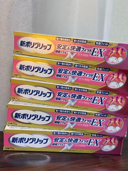 新ポリグリップ 快適フィットEX 入れ歯安定剤 極細ノズル 5個セット