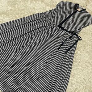 タグ付未使用品★ストライプ柄ワンピース フレンチシック モノトーン